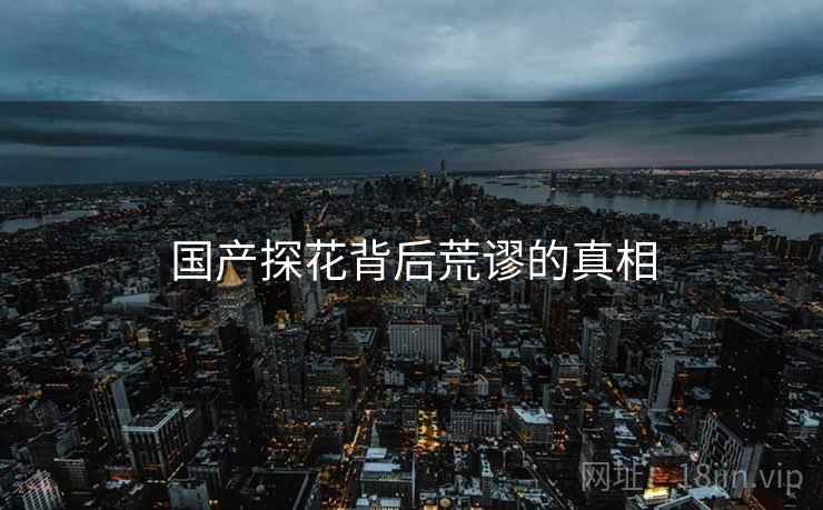 国产探花背后荒谬的真相