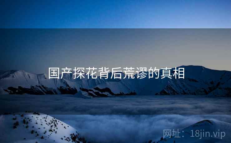 国产探花背后荒谬的真相