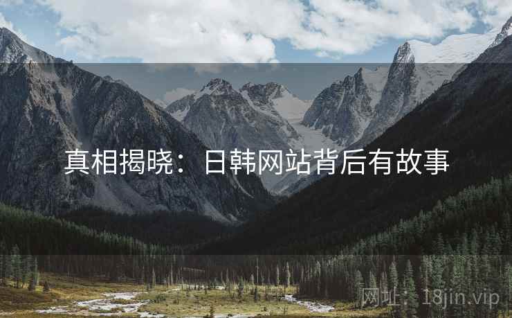 真相揭晓：日韩网站背后有故事