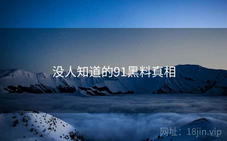 没人知道的91黑料真相